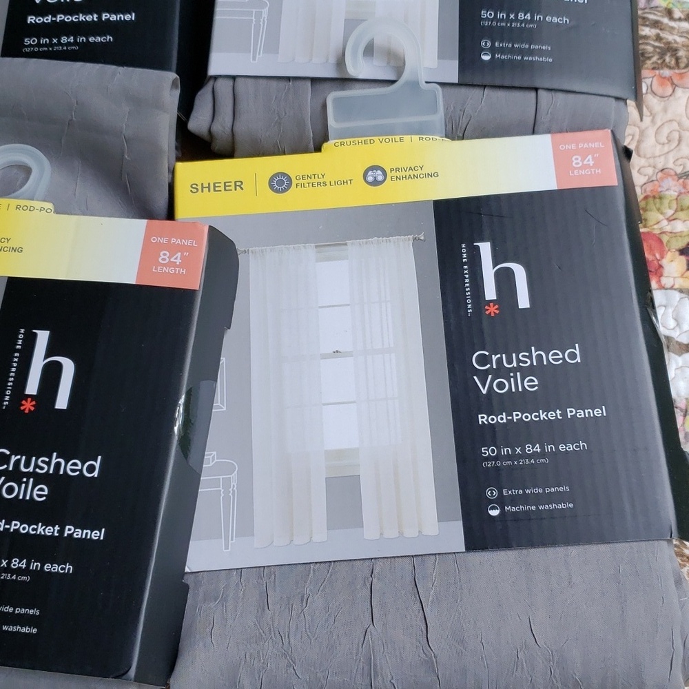 Home Expressions Crushed Voile Rod-Pocket Panel 50x84